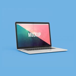 Laptop Blue Background